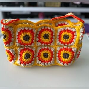 Crochet handbag Sunflower Handmade Bag with Intricate Patterns 11”x 7”x 4”